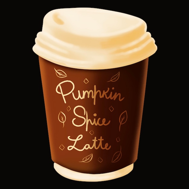 Copas de papel con especias de calabaza con leche