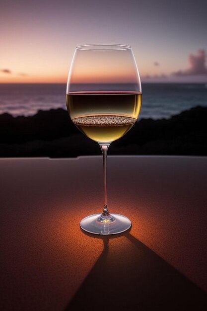 Copas de vino brillantes afuera con el cielo azul de Hawai