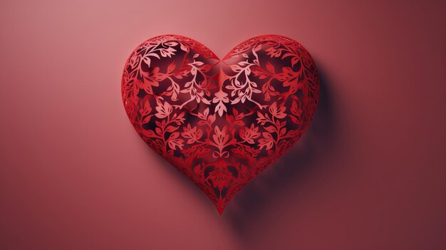 copia del espacio de la forma del corazón de San Valentín en el fondo aislado