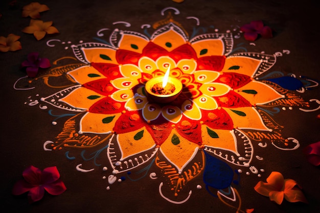 copia espacio rangoli para la celebración de diwali