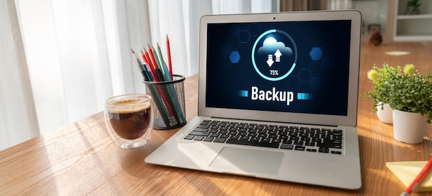 Copia de seguridad Almacenamiento de datos Tecnología de Internet Concepto de negocio cómodo