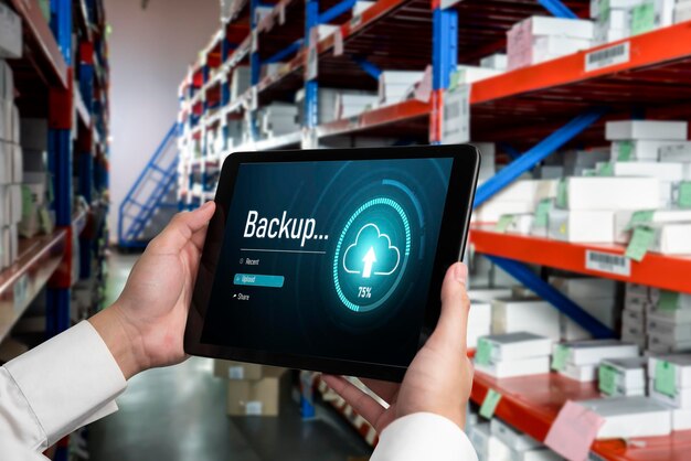 Copia de seguridad Almacenamiento de datos Tecnología de Internet Concepto de negocio cómodo