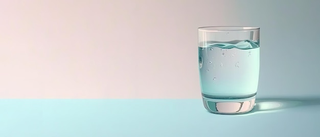 Copo de água limpa em fundo colorido Generative AI