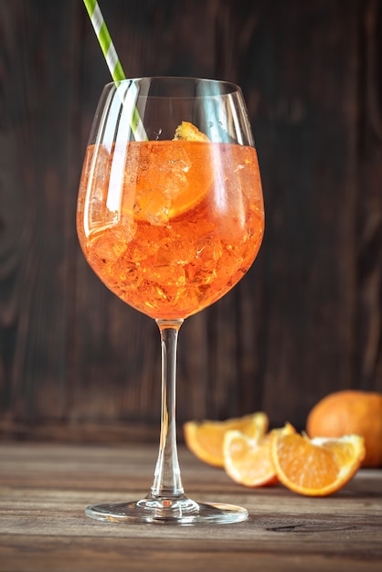 Foto copo de aperol spritz cocktail