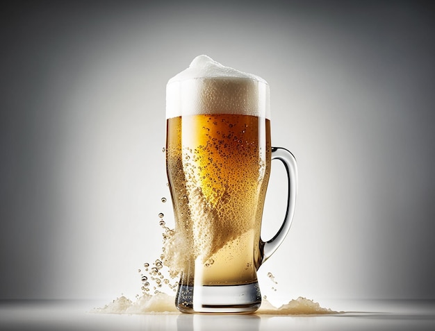 Copo de bebida de cerveja Uma obra de arte refrescante criada com IA generativa