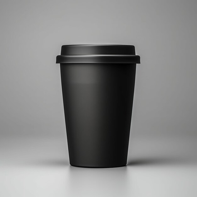 Foto copo de café de plástico preto isolado em fundo branco renderização 3d