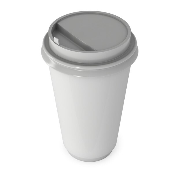 Copo de café descartável Caneca de papel em branco com tampa de plástico