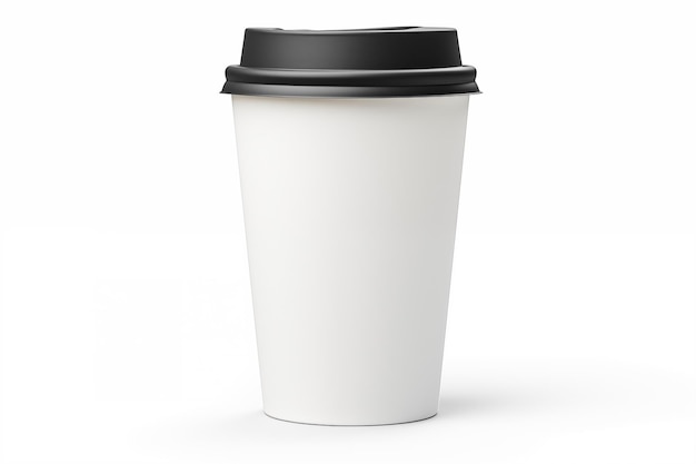 Copo de café em branco isolado em fundo branco