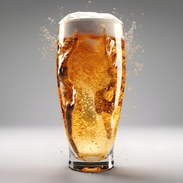 copo de cerveja com respingo de espuma Feito por IA Inteligência artificial