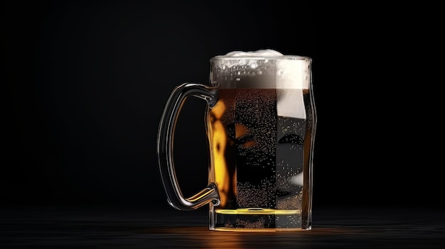 Copo de cerveja fresca e gelada AI Generate