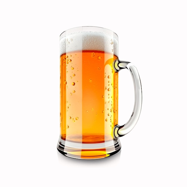 Copo de cerveja isolado no fundo branco