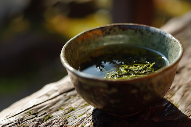 Foto copo de chá verde isolado