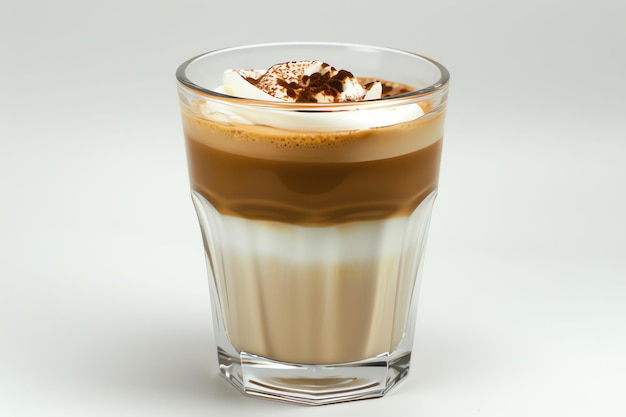 Copo de latte isolado em fundo branco
