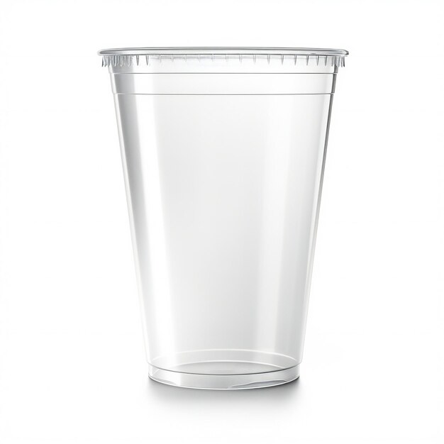 Foto copo de plástico isolado sobre um fundo branco