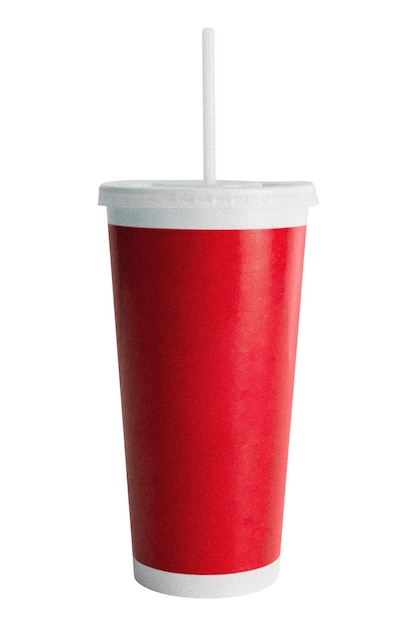 Copo de refrigerante vermelho adesivo png bebida refrescante fundo transparente