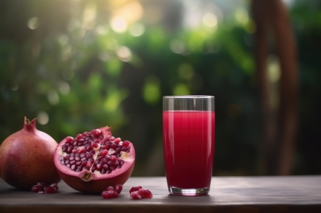 Copo de suco de romã Bebida vermelha Gerar Ai