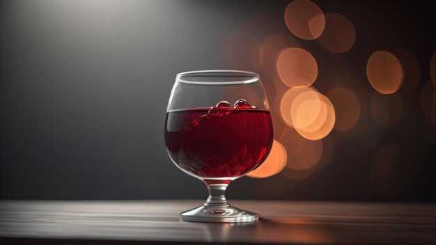 Foto copo de vinho em fundo bokeh claro generative ai