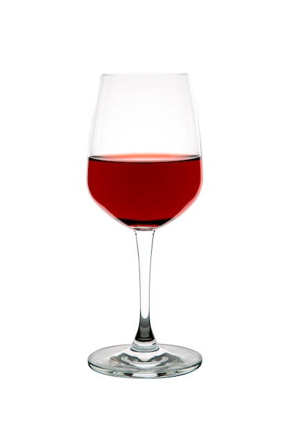 Copo de vinho tinto isolado no fundo branco