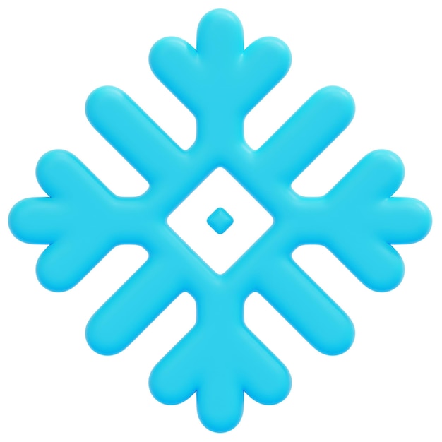 copo de nieve 3d render icono ilustración