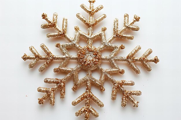 Un copo de nieve está hecho de oro y tiene un copo de Nieve en él