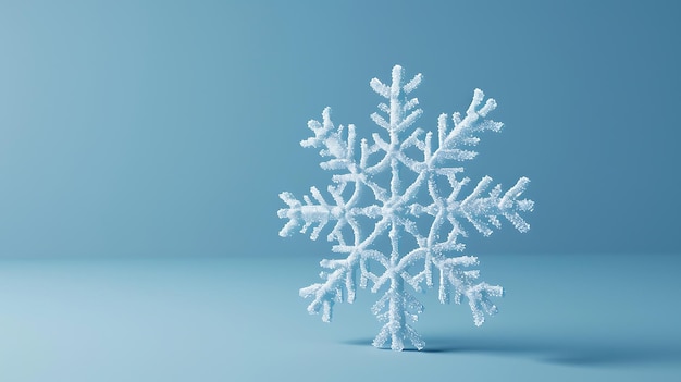 un copo de nieve en forma de copo de Nieve se muestra sobre un fondo azul