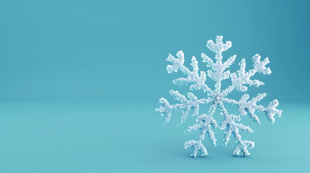 un copo de nieve se muestra sobre un fondo azul