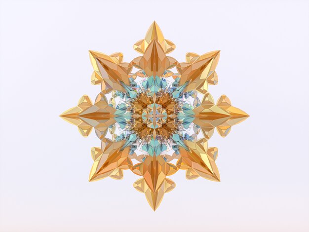 Copo de nieve de Navidad de invierno abstracto. Mandala 3d.