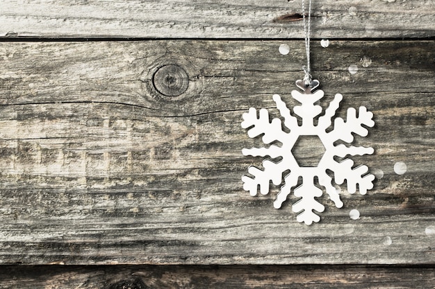 Foto copo de nieve de navidad de plata