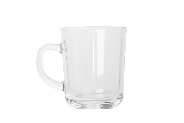 Copo vazio da caneca de vidro isolado