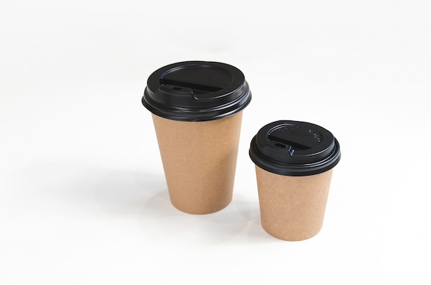 Copos de café de papel. Design ecológico. Desperdício Zero