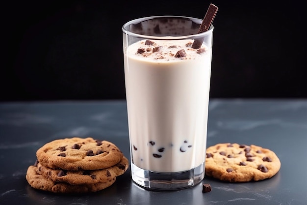 copos de milkshake com biscoitos