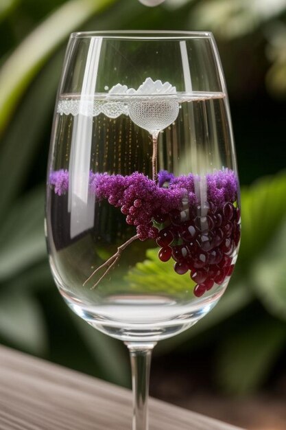 Copos de vinho brilhantes no exterior com o céu azul do Havaí