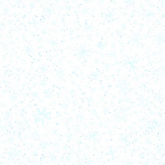Copos de nieve dibujados a mano Navidad de patrones sin fisuras. Copos de nieve voladores sutiles sobre fondo de copos de nieve de tiza. Atractiva capa de nieve dibujada a mano con tiza. Decoración de temporada navideña poco común.
