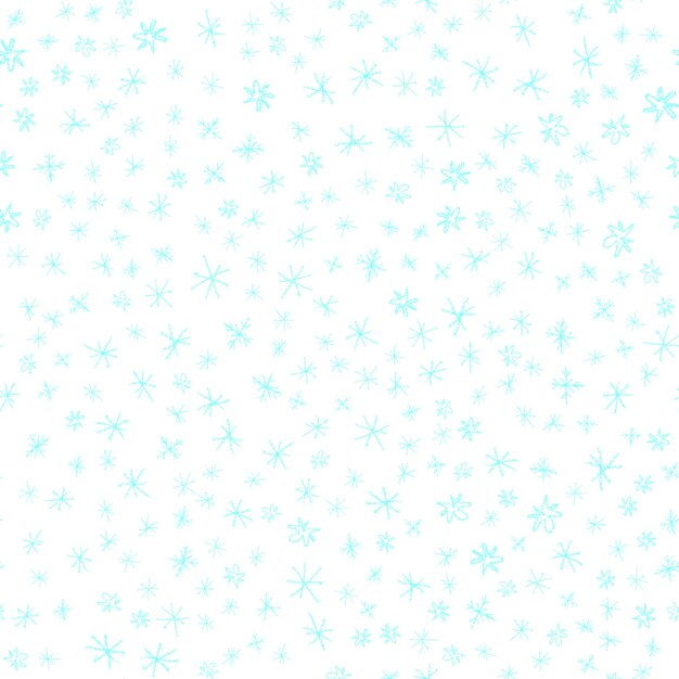 Copos de nieve dibujados a mano Navidad de patrones sin fisuras. Copos de nieve voladores sutiles sobre fondo de copos de nieve de tiza. Increíble superposición de nieve dibujada a mano con tiza. Decoración de temporada navideña emocional.