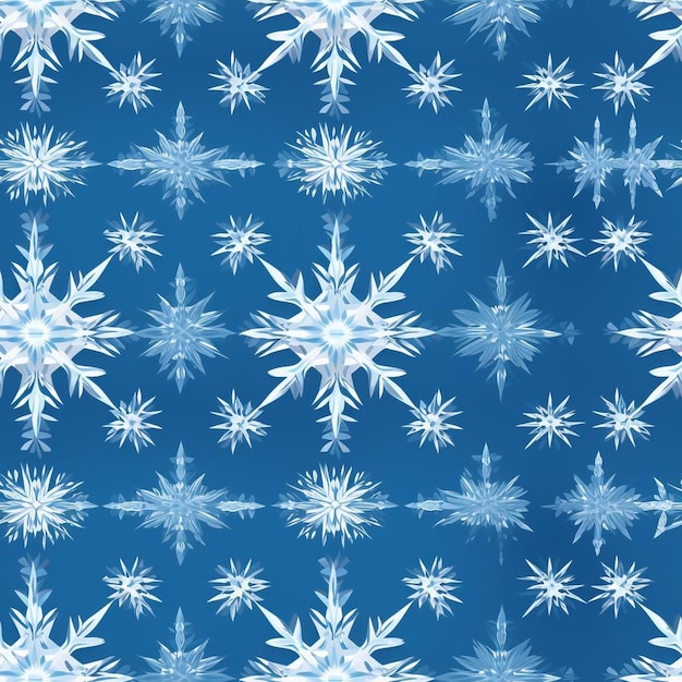 Copos de nieve en una ilustración de arte de vector de fondo azul