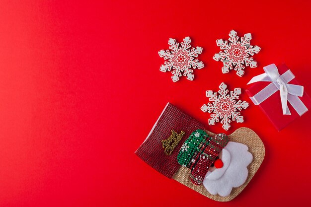 copos de nieve de Navidad calcetín de Navidad estrellas de Navidad fondo de Navidad