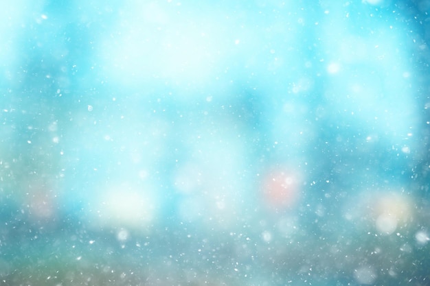 copos de nieve de nieve de fondo azul abstracto, año nuevo, diseño resplandor