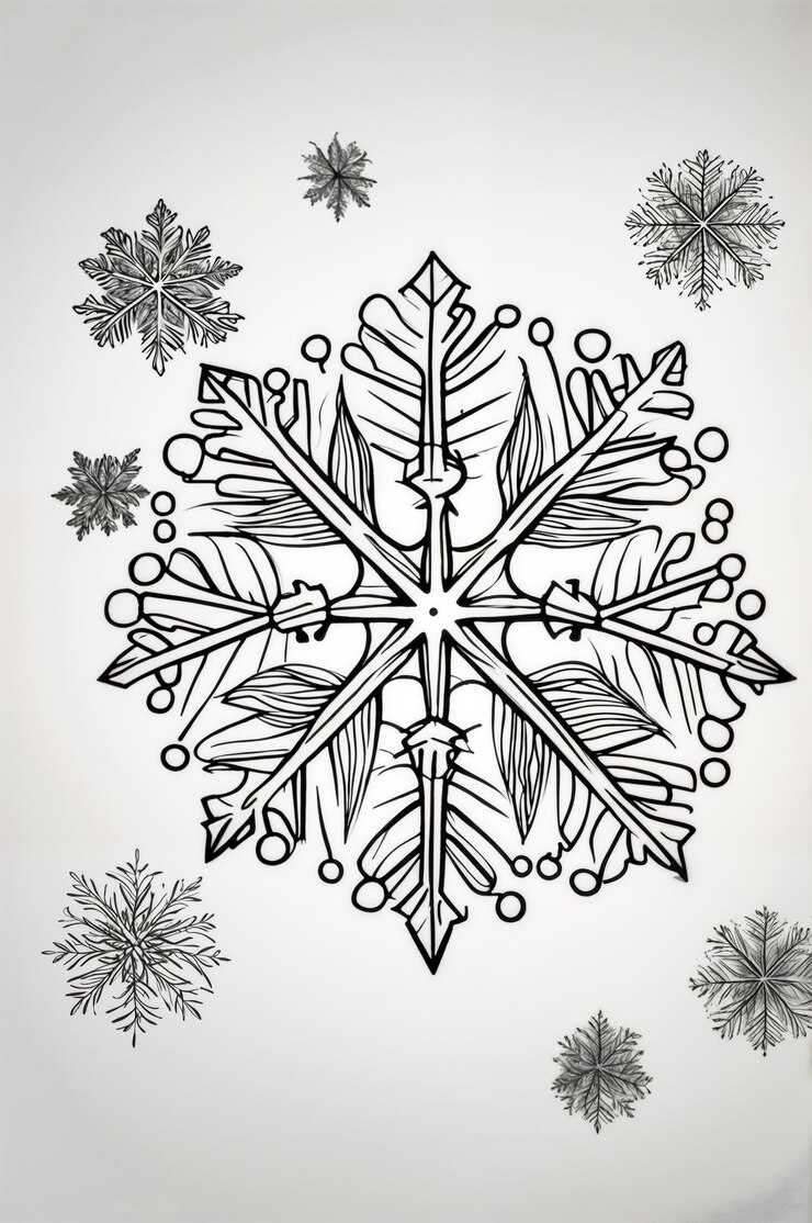 copos de nieve sobre un fondo blanco