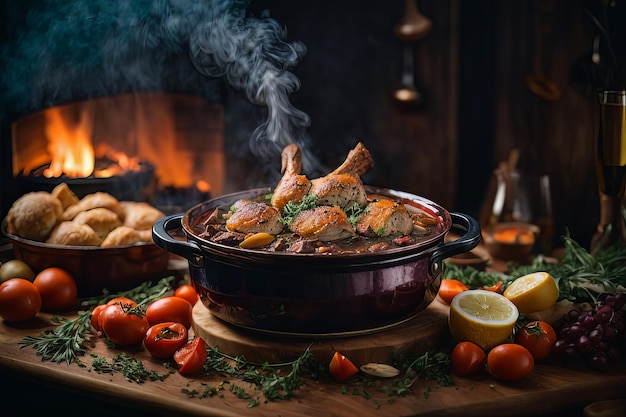 Coq au Vin Una sinfonía culinaria en una olla