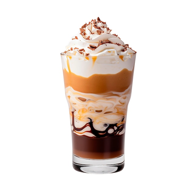 coquetel de café com creme batido caramelo e sorvete sobremesa doce