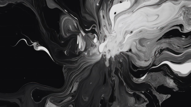 Cor abstrata do fundo da pintura da aquarela preto e branco com textura fluida líquida para o fundo
