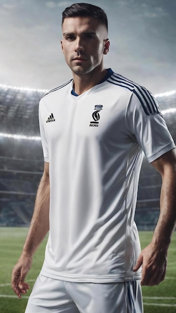 Cor branca roupa desportiva tecido camisa de futebol textura da camisa e fundo têxtil
