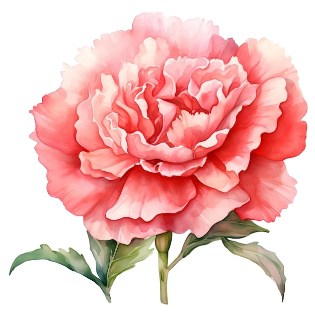 cor da água bela ilustração de flor de cravo rosa clipart