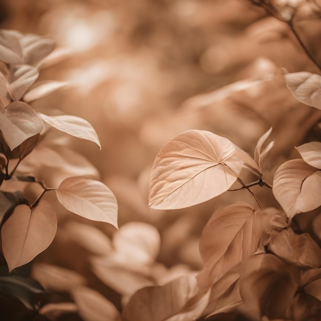 Foto cor da moda tender pêssego beige toned planta folhas exuberantes folhagem fundo natural