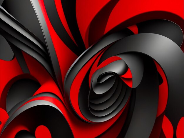 Cor de fundo do design social abstrato vermelho e preto Generative Ai