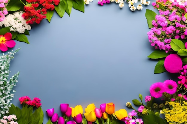 Cor de papel em branco para texto com fundo de cor ao redor da flor