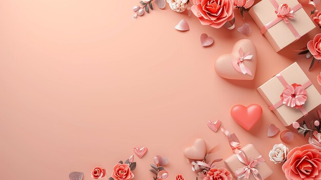 Cor do Ano Peach Fuzz 3d Dia dos Namorados fundo com espaço de cópia para texto espaço em branco