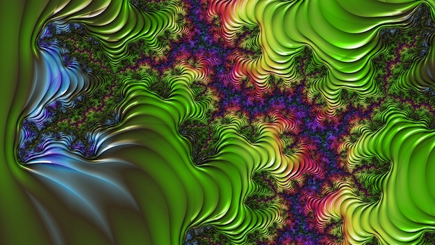 Cor incrível flor padrão de fundo fractal, diferentes formas e cores, elementos gráficos para design e decoração. 3d render