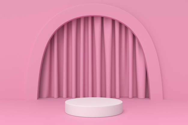 cor pastel rosa forma geométrica pódio