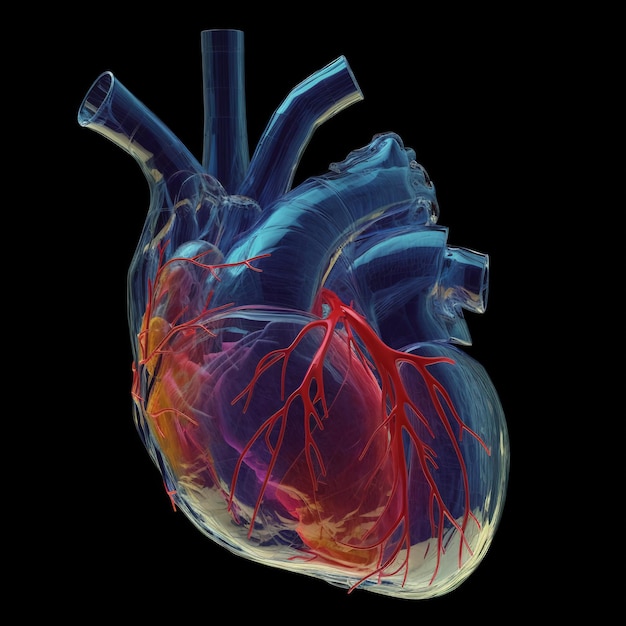Coração 3D gerado com AI XRay generativo